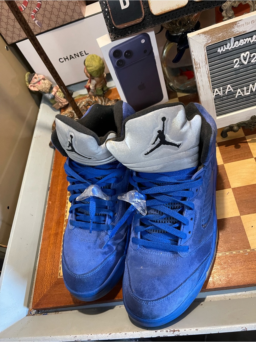 Air Jordan Retro 5 Low - Blue/Silver Men’s Sneakers